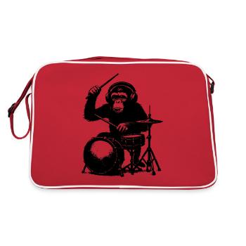 Singe sinistre sur des tambours - Sac Retro - rouge/blanc - Dos