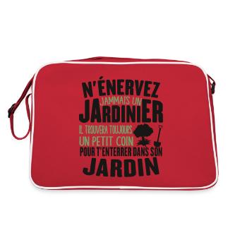 N'énerver Jamais Un Jardinier Cadeau Jardin Drôle - Sac Retro - rouge/blanc - Dos