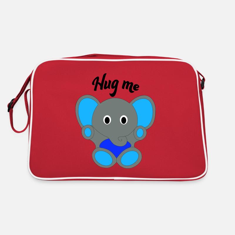 Elephant Blue Hug Me | garçons, mignon, bébé Sac Retro