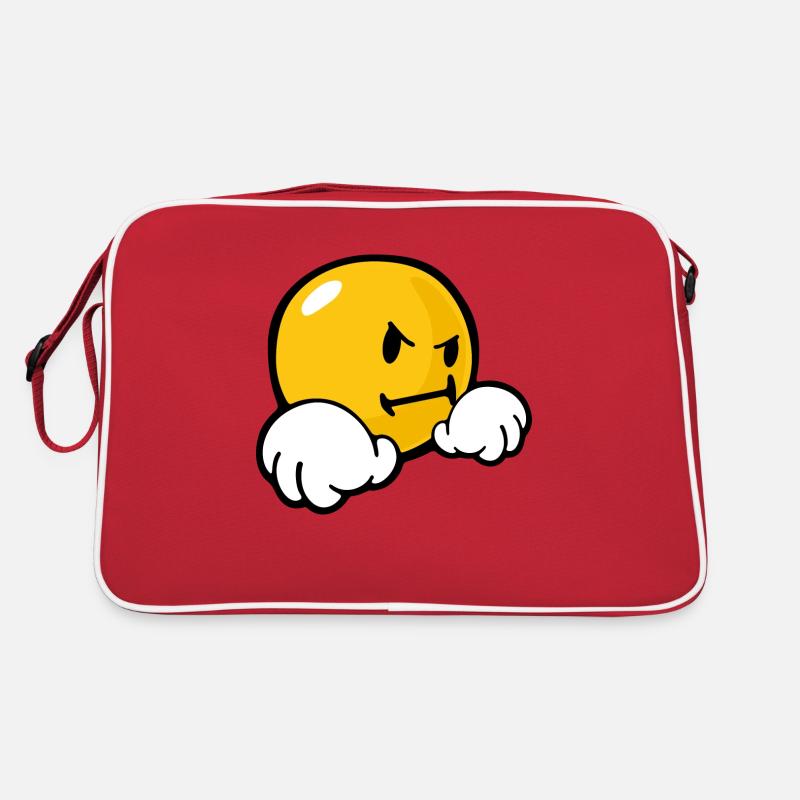 Smiley Stubborn - Retro Tasche - Rot/Weiß