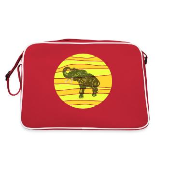 Noble elephant in typical African look. - Retro Bag - red/white - Back