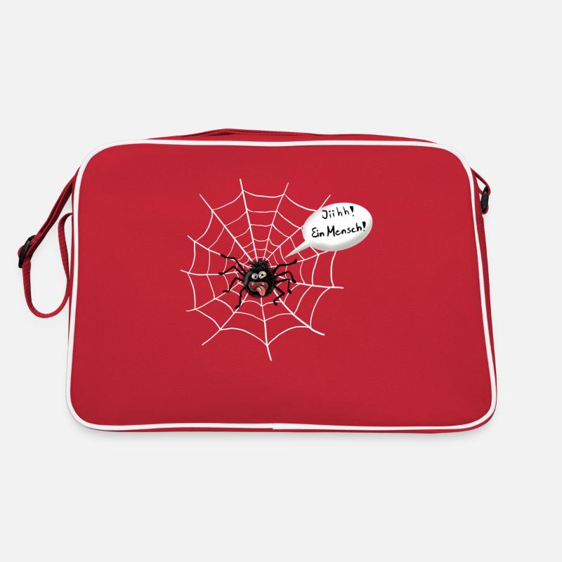 spinne - Retro Tasche - Rot/Weiß