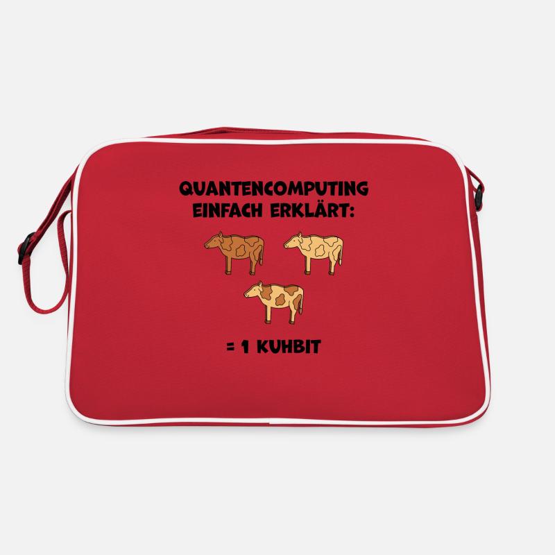 Quantencomputing mit Kühen Lustig Geschenk Kuhbit Retro Tasche