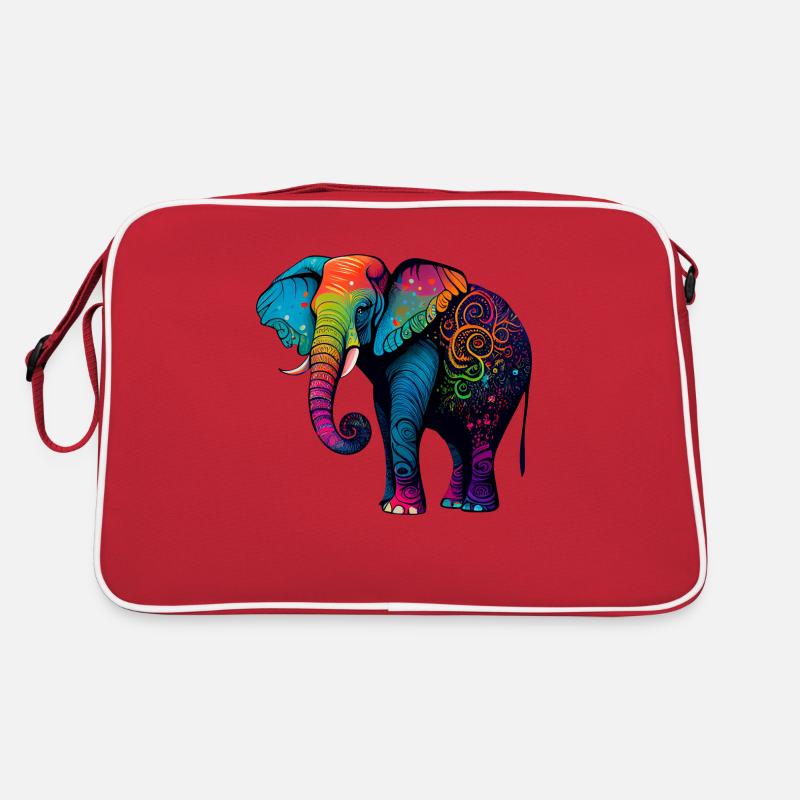 Bunter Elefant Retro Tasche