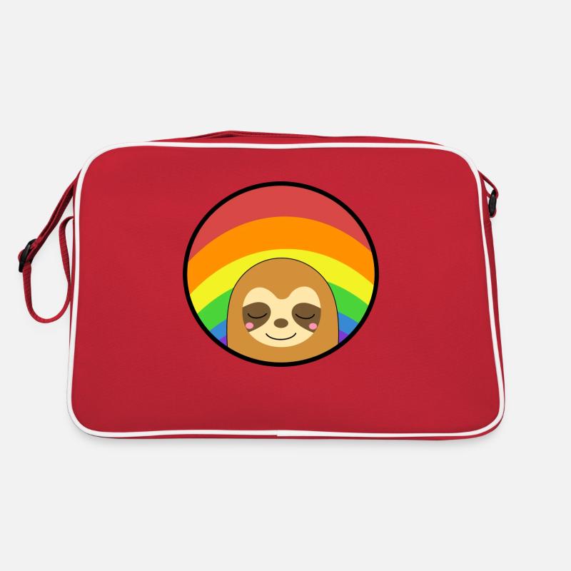 Regenbogenfahne Faultier schläft Retro Tasche