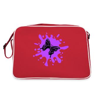 Butterfly Splash of Color - Retro Bag - red/white - Back