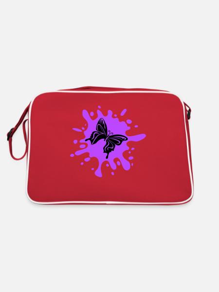 Butterfly Splash of Color - Retro Bag - red/white - Back