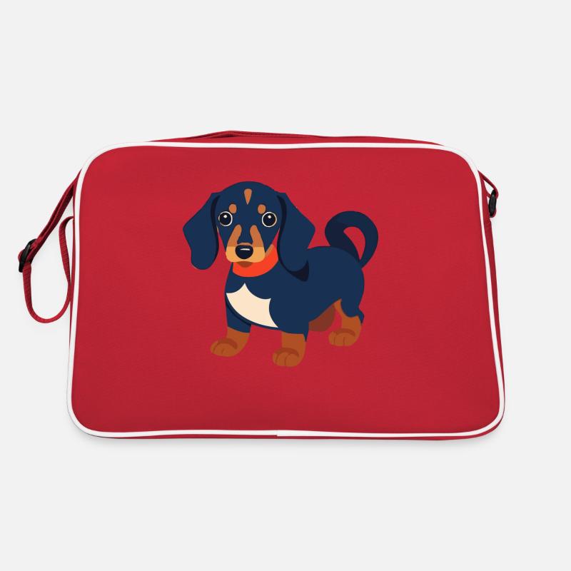 Chiot teckel teckel noir Sac Retro