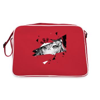 Anime face 2.0 - Retro Tasche - Rot/Weiß - Hinten