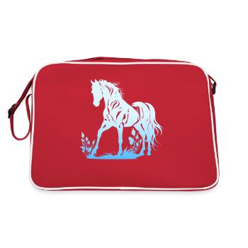 Cowboy Funny Cowboy Hat Wild Western Rodeo Texas - Retro Bag - red/white - Back