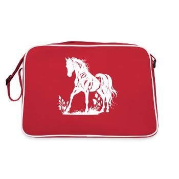 Cowboy Funny Cowboy Hat Wild Western Rodeo Texas - Retro Bag - red/white - Back
