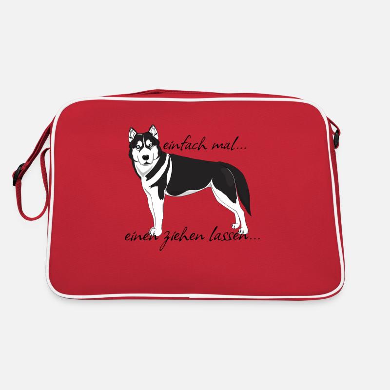 Husky "einfach mal einen ziehen lassen..." Retro Tasche