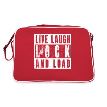 « Live Laugh Lock And Load » - Des filles avec du style - Sac Retro - rouge/blanc - Dos