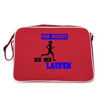 Mir reichts ich geh laufen - Retro Tasche - Rot/Weiß - Hinten