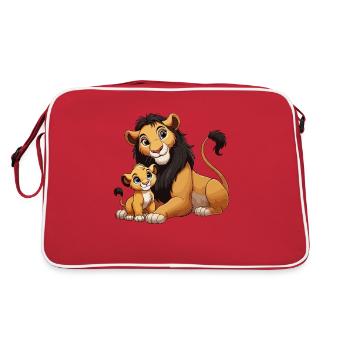 Leo father with child - Retro Bag - red/white - Back