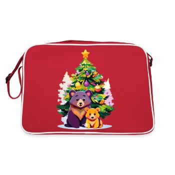 17 Mama Bear Bébé Enfant Ours Arbre de Noël Famille - Sac Retro - rouge/blanc - Dos