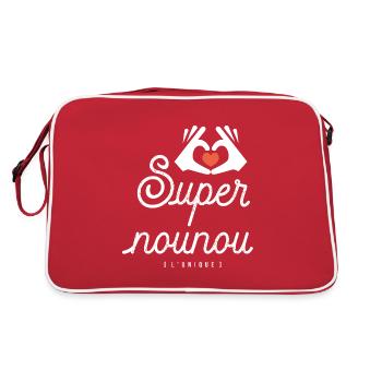 SUPER NOUNOU l'unique cadeau nourrice - Sac Retro - rouge/blanc - Dos