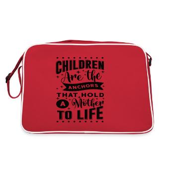 Children are the anchors that hold a mother to... - Retro Bag - red/white - Back