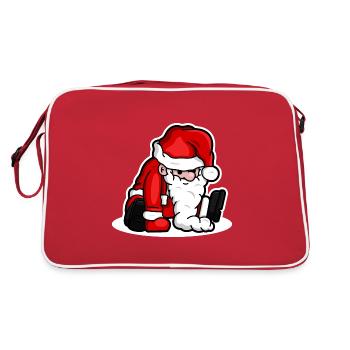 Sitting Santa Puppet - White - Retro Tasche - Rot/Weiß - Hinten