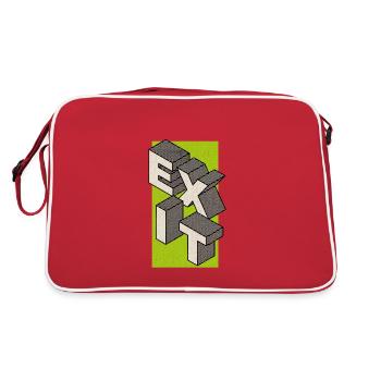 Exit - take the exit - in green - Retro Bag - red/white - Back
