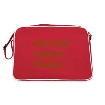 Teaching Inspiring Encouraging - Retro Bag - red/white - Back