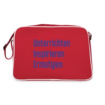 Teaching Inspiring Encouraging - Retro Bag - red/white - Back