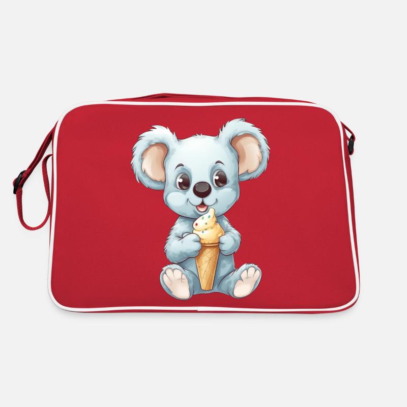 Koala Genießt Eis - Süßes Tier Design Retro Tasche