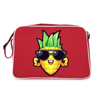 Cool corn - sunglasses and strong arms design - Retro Bag - red/white - Back