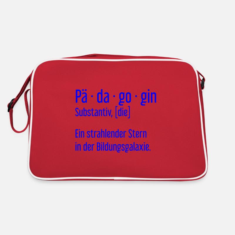Pädagogin Pädagoginnen Schule Lehrerin Unterricht Retro Tasche