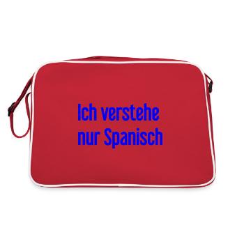 Ich verstehe nur Spanisch - Retro Tasche - Rot/Weiß - Hinten