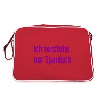 Ich verstehe nur Spanisch - Retro Tasche - Rot/Weiß - Hinten