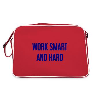 Work Smart and Hard – Success motto for doers - Retro Bag - red/white - Back