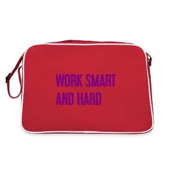 Work Smart and Hard – Success motto for doers - Retro Bag - red/white - Back