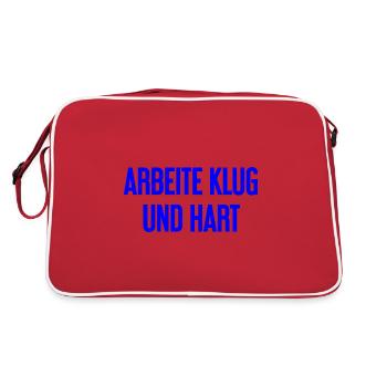 Work Smart And Hard – Success Motto For Doers - Retro Bag - red/white - Back