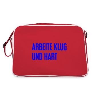 Work Smart And Hard – Success Motto For Doers - Retro Bag - red/white - Back