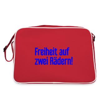 Freedom on Two Wheels - Cyclist Design - Retro Bag - red/white - Back