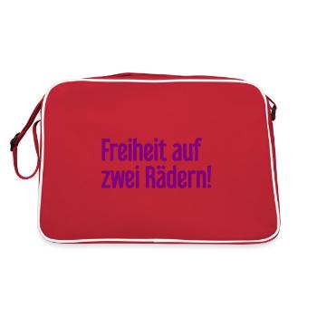 Freedom on Two Wheels - Cyclist Design - Retro Bag - red/white - Back