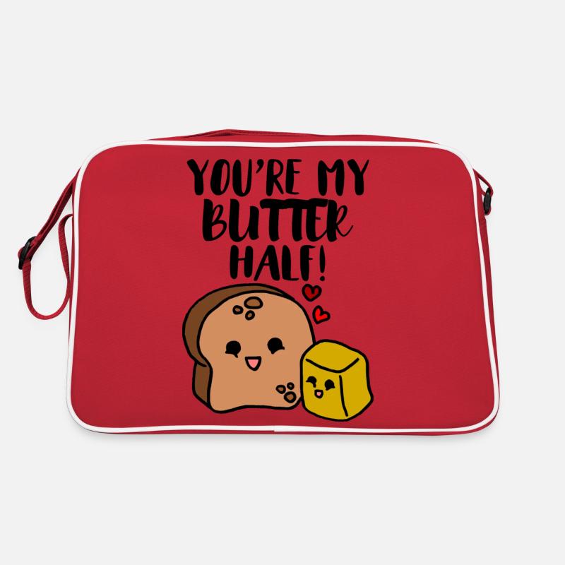 You're my butter half - Retro Tasche - Rot/Weiß