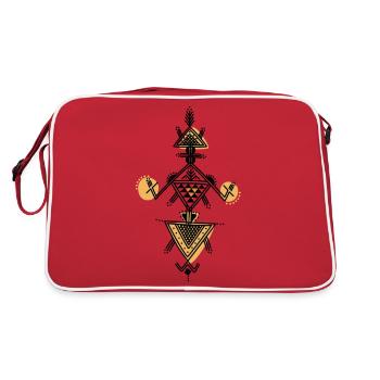 kabyle pottery pattern - Retro Bag - red/white - Back