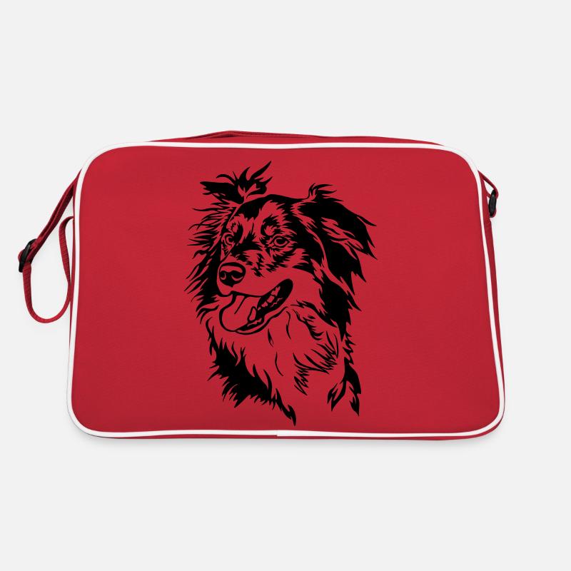 Tête de Border Collie Sac Retro