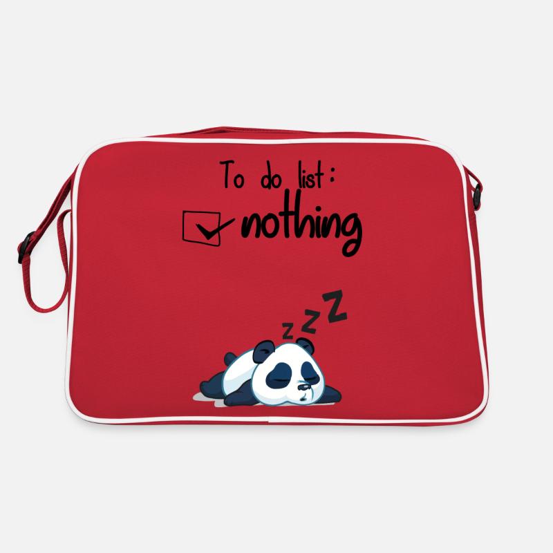 Die Liste der Dinge, die zu tun sind: nichts. Schlafender Panda Retro Tasche