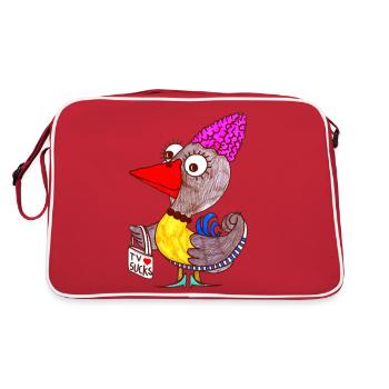 TV ist scheiße - Retro Tasche - Rot/Weiß - Hinten