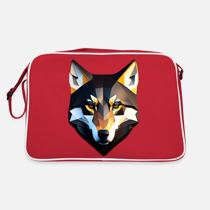 Conception de visage à faible Poly Wolf Sac Retro