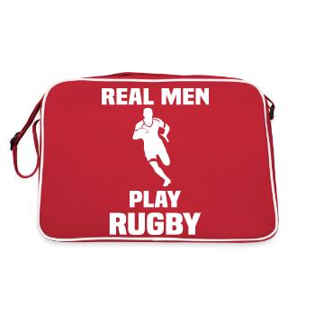Les vrai hommes joue au rugby - Sac Retro - rouge/blanc - Dos