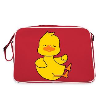 Cute baby duck character 4 - Retro Bag - red/white - Back