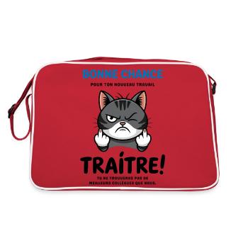 Adieu Traître Collègue - Sac Retro - rouge/blanc - Dos