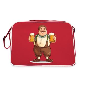 Chope à bière Chope de masse Cheers Booze Lederhosen - Sac Retro - rouge/blanc - Dos