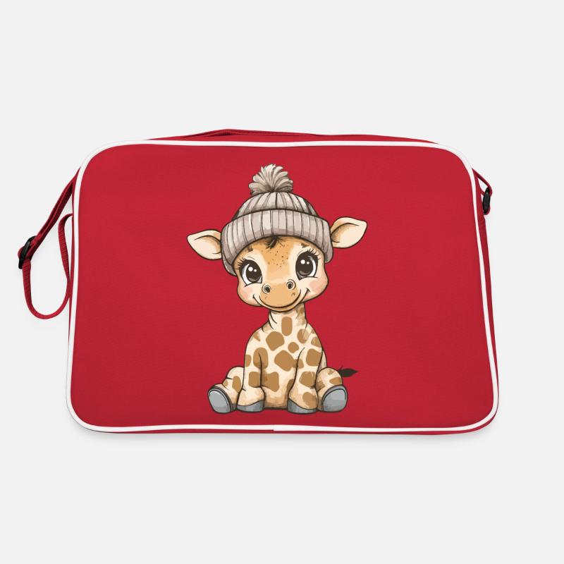 Girafe mignon mignon bébé enfants animal dessin animé Sac Retro