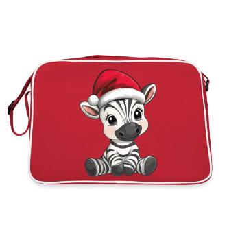 Zebra Christmas Cute Cute Xmas Christmassy - Retro Bag - red/white - Back
