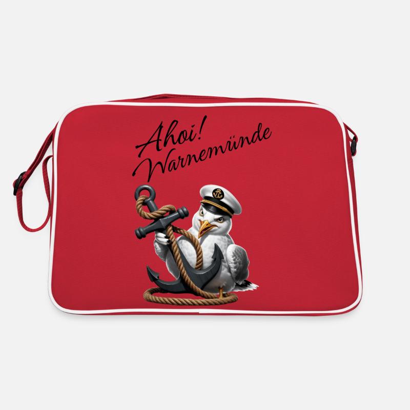 Ahoy Warnemünde ! Drôle de mouette avec ancre Sac Retro